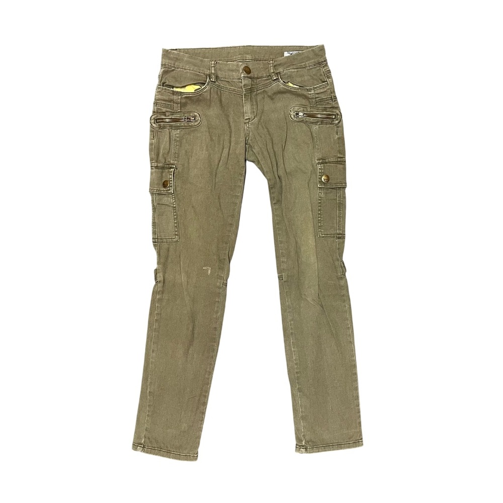 Blank NYC Women's Skinny Cargo Jeans in Olive Green